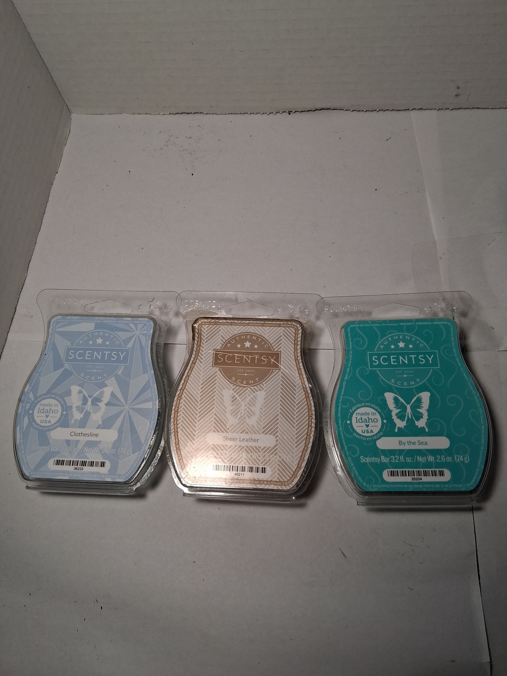 Scentsy Wax Bar 3-Pack - Clothesline, Sheer Leather, By the Sea